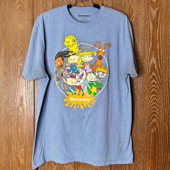 Nickelodeon Other - NICKELODEON TIE DYE T SHIRT MENS LARGE BLUE REPTAR REN STIMPY RUGRATS CARTOON